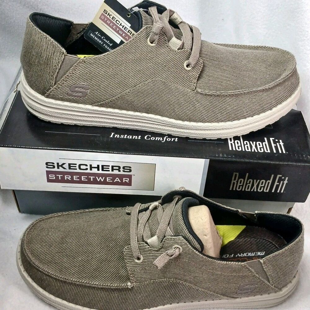 Skechers Streetwear Melson Volgo Mens Size 8 Brown Memory Foam Oxford Ties Ups